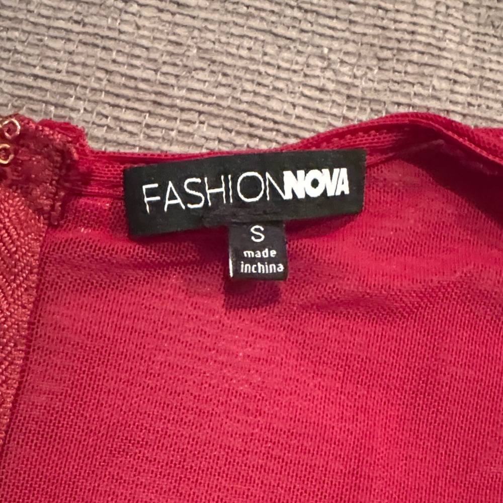 Fashion Nova Red Long Sleeve Dress - Picture 3 of 6